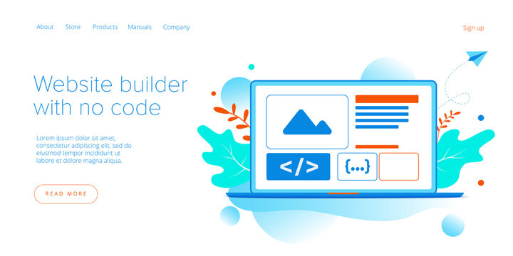 Website builder illustration in isometric vector design. Web development cloud-based service. Saas app for responsive web site.