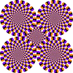 Illusion.Circles of rotation. Optical illusion. Optical illusion Spin Cycle. Optical illusion background. Bright background with optical illusion © Illia