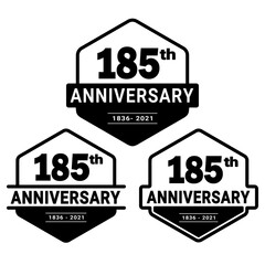 185 years anniversary set. 185th celebration logo collection. Vector and illustration.
