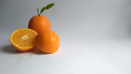 oranges on a white