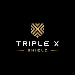 Triple X vector logo template in luxury style for Business