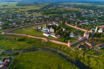 Aerial view of the Spassky Monastery in Suzdal, Russia