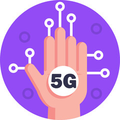 Fototapeta premium 5G internet network vector logo icon