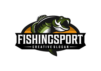 Awesome Fishing Sport Logo Design Template