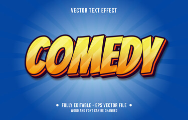 Editable text effect - comedy yellow gradient color modern style	
