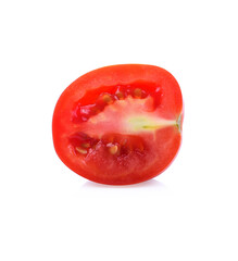 Cherry tomatoes stack isolated on white background