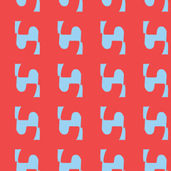 Vector seamless texture background pattern. Hand drawn, red, blue colors.