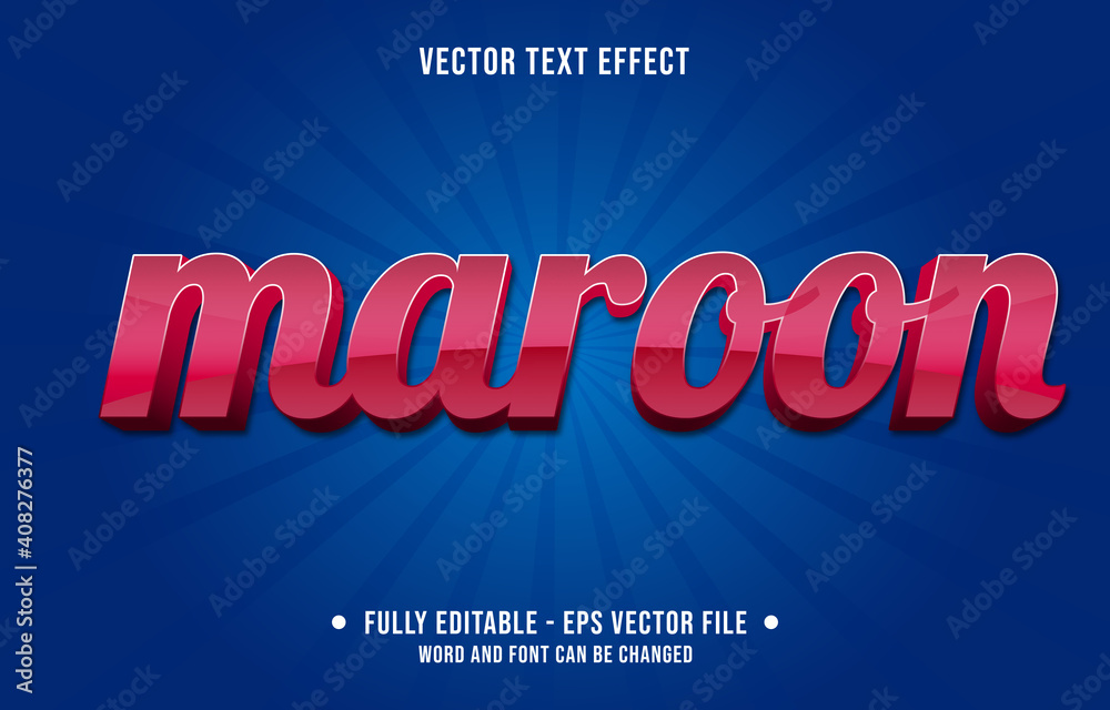 Wall mural editable text effect - maroon red gradient color modern style