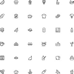 icon vector icon set such as: lucky, permit, aluminum, editable, pie, luck, top, packaging, business, decoration, takeaway, old, kettle, orechiette pasta shape, card, grill, table, dish, transparent