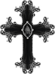 Vintage gothic cross - detailed vector cross isolated on white