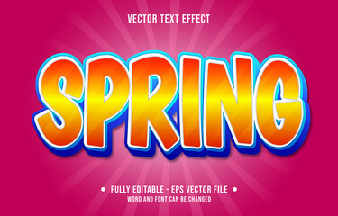 Editable text effect - spring orange gradient color modern style	
