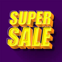 Super Sale  3D text style effect template
