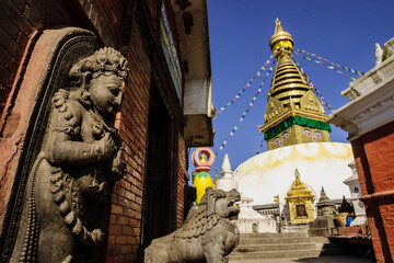 Swayambhu.Centro religioso de peregrinación tanto para budistas como hinduistas.Kathmandu, Nepal, Asia.