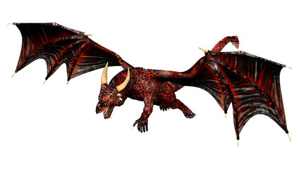 3D Rendering Fairy Tale Dragon on White