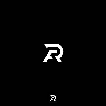 Vector icon FR or RF initial logo monogram negative space