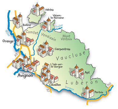 84 Carte du d&eacute;partement du Vaucluse