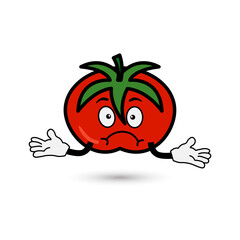 Tomato character cartoon design isolated on white background