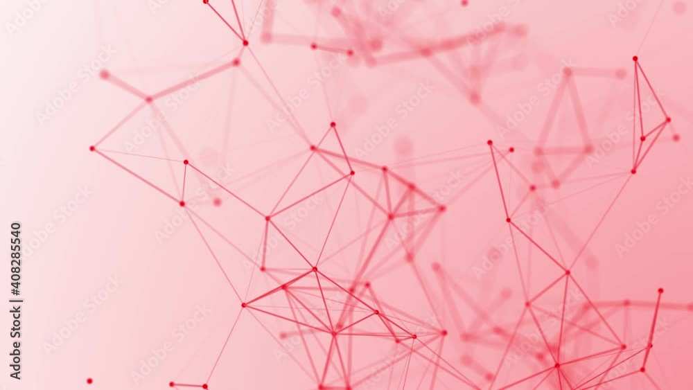 Aufkleber Abstract digital connection moving dots and lines. Technology background. Network connection structure. Plexus effect. 3d Seamless loop. 4K