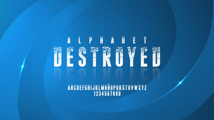 Classical elegant alphabet with letters and numbers
