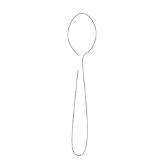 Spoon on white background line drawing, vector illustration