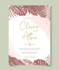 Elegant tropical wedding invitation template