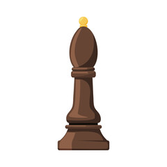 Black Bishop as Chess Piece or Chessman Vector Illustration