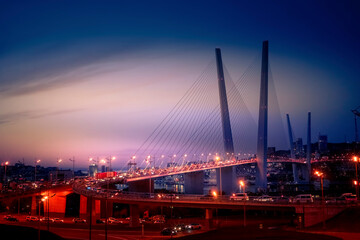 Fototapeta na wymiar Urban landscape with a view of the Golden bridge.