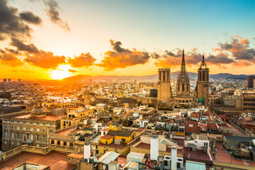 Picture of the famous Barcelona Cathedral situed in gothic quarter of Barcelona, Spain.