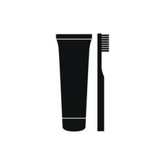Toothpaste with toothbrush vector icon
