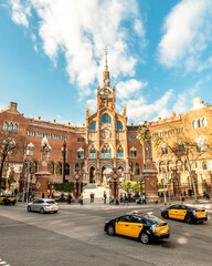 modernism enclosure of Sant Pau, Barcelona, Spain.