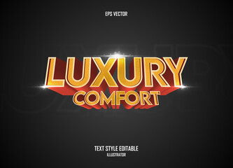 Luxury Comfort 3D text style effect template

