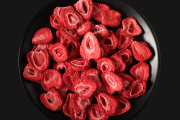 Fototapeta premium Dried Strawberry Slices Ready to Eat.