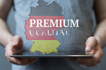 germany map digital outline silhouette 3d