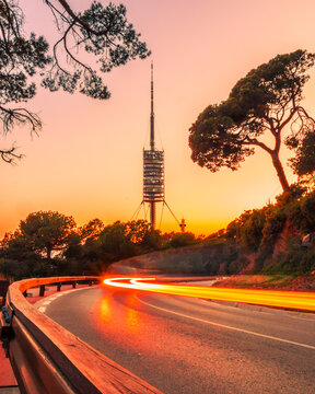 Picture of the Collserola telecommunications tower of Barcelona, Spain