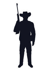 cowboy figure silhouette with rifle character