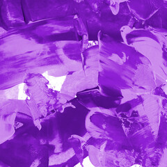 Modern contemporary acrylic background. Violet texture made with a palette knife. Abstract painting on paper. Mess on the canvas.