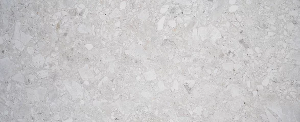 Deurstickers Wit grijs helder grunge gepolijst natuursteen tegels/terras platen/graniet marmer gemarmerd beton textuur achtergrond banner panorama © Corri Seizinger
