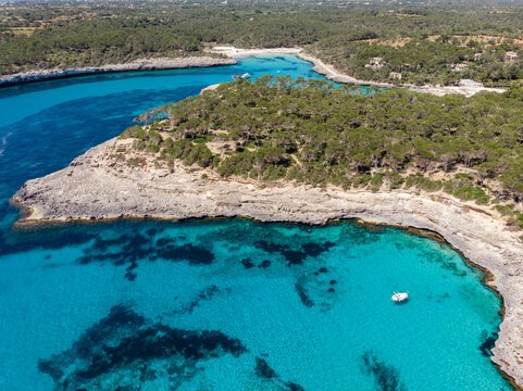 Calo des Borgit, Santanyi, Parc Natural de Mondrag&oacute;, Mallorca, Balearic Islands, Spain