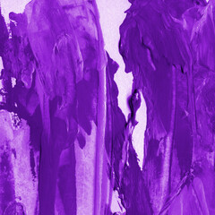 Modern contemporary acrylic background. Violet texture made with a palette knife. Abstract painting on paper. Mess on the canvas.