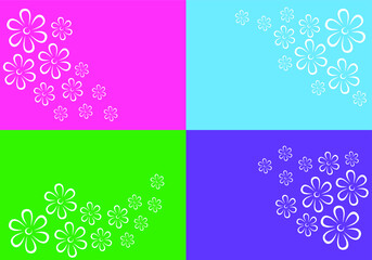 Floral background in different colors