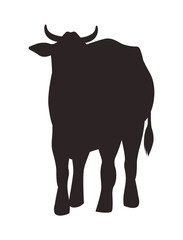 cow animal farm silhouette figure icon