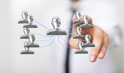 hierarchy connection team group 3d
