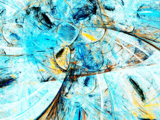 blue abstract fractal background 3d rendering illustration