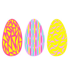 Easter eggs with a pattern, abstraction