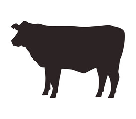 cow animal farm silhouette isolated icon