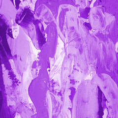 Fototapeta na wymiar Modern contemporary acrylic background. Violet texture made with a palette knife. Abstract painting on paper. Mess on the canvas.