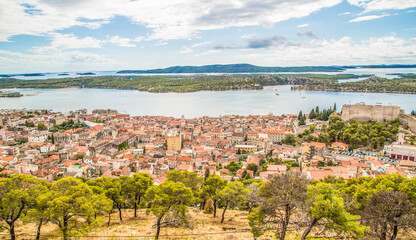 Fototapeta premium Sibenik Kroatien Altstadt Panorama