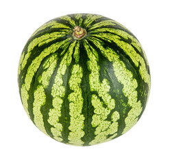 A fresh ripe watermelon isolated on a white background