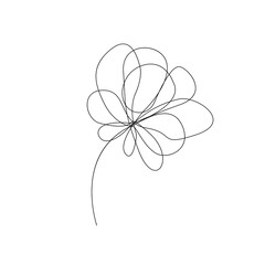 floral black and white line art