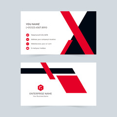 Black and red simple style business card